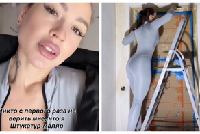 Доказательство мастерства: штукатурщица показывает рабочий процесс на видео