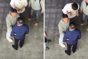 В Китае мужчины вместо кулаков выясняют отношения с помощью плевков в лицо