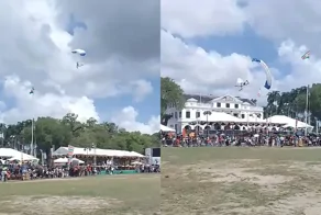 Праздничный прыжок в честь юбилея Суринама обернулся жёсткой посадкой