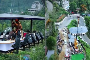 Экстремальный ужин в небе: из-за поломки крана семья зависла на высоте 45 метров