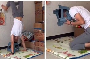 Неудачная попытка стойки на голове