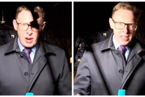 Журналист поймал падающее оборудование в прямом эфире