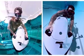 Мгновенное погружение на 40 метров в бассейне