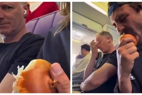 Мужчина съел луковицу прямо в самолёте: пассажиры в шоке, стюардесса заливает салон освежителем