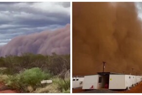 В Австралии мощная песчаная буря накрыла золотую шахту