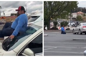 В Калифорнии водитель прокатил агрессивного мужчину на капоте