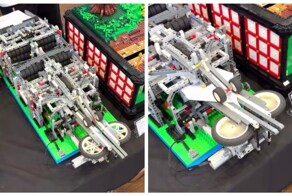 Парень собрал из LEGO машину, которая делает бумажные самолётики