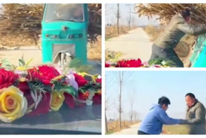 Мужчина уступил дорогу свадебному кортежу и был вознагражден