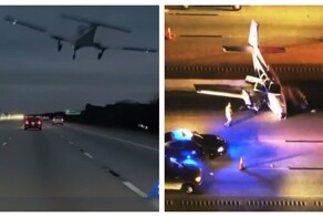 Самолет врезался в автомобиль во время аварийной посадки