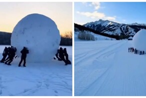 В США слепили самый большой снежный шар в мире