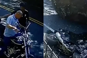 Мгновение до катастрофы: мотоциклисты чудом спаслись от падающих камней