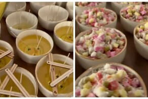 Свечи в виде салата Оливье