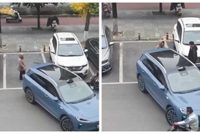 В Китае водитель переиграл женщину, которая мешала припарковаться