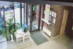 Торопыга врезался в стеклянную дверь