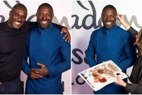 Актёр Идрис Эльба и его восковой двойник