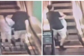 Приключение пары на эскалаторе