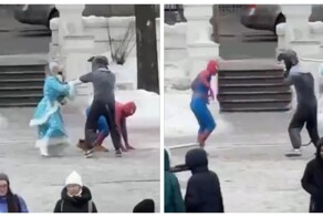 В Казани крыса избила на улице Человека-Паука и Снегурочку