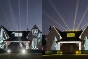 Мужчина спроецировал на дом эпичные кадры с персонажами и кораблями из «Звездных войн»