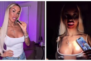 Девушка проверила миф о светящихся силиконовых грудях