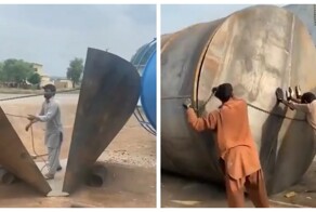 Ручная сборка цементных силосов в Пакистане