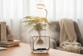 Прозрачный горшок для выращивания растений без почвы и полива