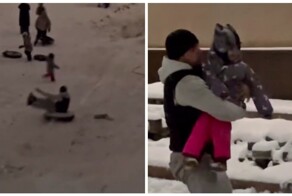 Мужчина на "ватрушке" чуть не травмировал маленькую девочку