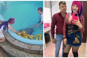 Женщина пришла на помощь мужу, который неудачно нырнул в бассейн