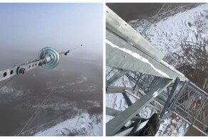 Дагестанский электрик показал условия своей работы на высоте