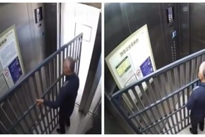 Китаец случайно замуровал себя в лифте с решёткой