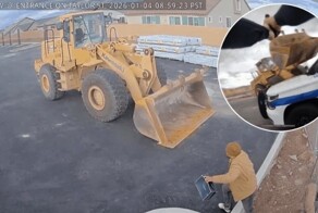 Американец украл погрузчик и попытался протаранить полицейского