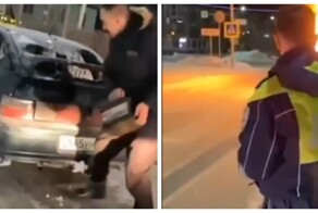 В Башкирии мужчина прямо на перекрестке сжёг свой автомобиль