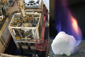 Японцам удалось извлечь газ из гидрата метана (3 фото)