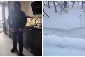 Парень спрыгнул с пятого этажа в огромный сугроб