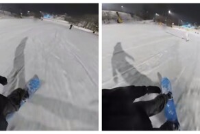 Лыжник выбрал не самый лучший костюм для катания