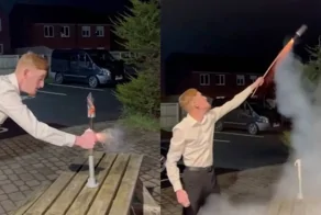 Как не надо запускать фейерверк