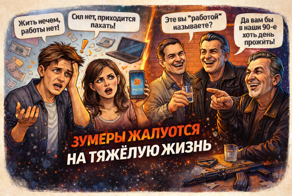 Зумеры жалуются на тяжёлую жизнь: что им ответили те, кто прошёл лихие 90-е