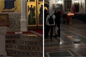 Робот-пылесос вышел на службу в церковь