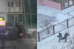 В Петербурге дворник при помощи подножки помог полиции задержать нарушителя