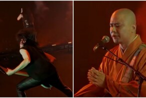 Буддийский монах на концерте металлистов