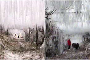 Опасная тропа на горе в Китае