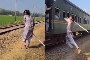 Как воруют телефоны у пассажиров поездов в Пакистане