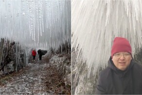 В Китае туристы массово ходят по самому опасному зимнему маршруту