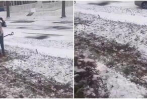 Подросток перестарался с уборкой снега