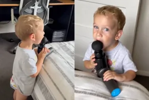 Ребёнок и массажный пистолет: необычное использование устройства