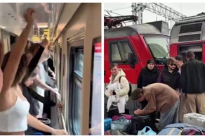 Парни и девушки выкупили все купе в вагоне и хорошо провели время