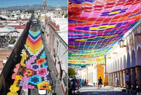 В мексиканском городке  традиционное ремесло превратилось в гигантское «Сплетённое небо»