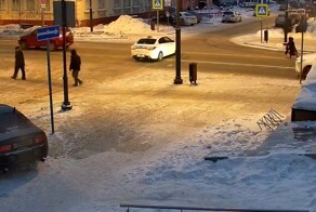 Перебегала дорогу и упала под машину