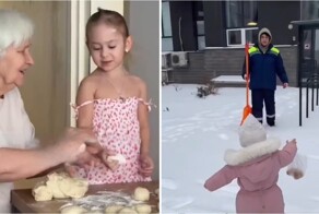 Московская семья хранит добрую зимнюю традицию: пирожки для работников на морозе