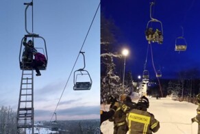 В Подмосковье около 50 человек застряли на горнолыжном подъемнике