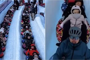 В Китае придумали «снежный высокоскоростной поезд» из ватрушек